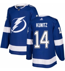 Men's Adidas Tampa Bay Lightning #14 Chris Kunitz Authentic Royal Blue Home NHL Jersey