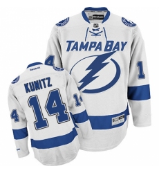 Men's Reebok Tampa Bay Lightning #14 Chris Kunitz Authentic White Away NHL Jersey