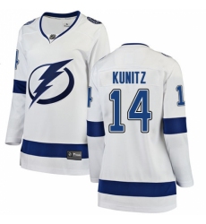 Women's Tampa Bay Lightning #14 Chris Kunitz Fanatics Branded White Away Breakaway NHL Jersey