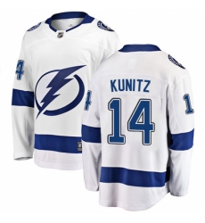 Youth Tampa Bay Lightning #14 Chris Kunitz Fanatics Branded White Away Breakaway NHL Jersey