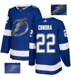 Men's Adidas Tampa Bay Lightning #22 Erik Condra Authentic Royal Blue Fashion Gold NHL Jersey