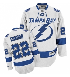 Men's Reebok Tampa Bay Lightning #22 Erik Condra Authentic White Away NHL Jersey
