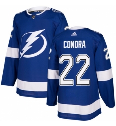 Youth Adidas Tampa Bay Lightning #22 Erik Condra Authentic Royal Blue Home NHL Jersey