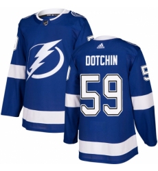 Men's Adidas Tampa Bay Lightning #59 Jake Dotchin Authentic Royal Blue Home NHL Jersey