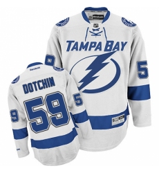 Women's Reebok Tampa Bay Lightning #59 Jake Dotchin Authentic White Away NHL Jersey