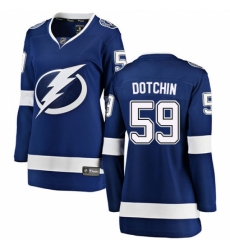 Women's Tampa Bay Lightning #59 Jake Dotchin Fanatics Branded Royal Blue Home Breakaway NHL Jersey