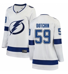 Women's Tampa Bay Lightning #59 Jake Dotchin Fanatics Branded White Away Breakaway NHL Jersey