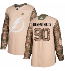 Men's Adidas Tampa Bay Lightning #90 Vladislav Namestnikov Authentic Camo Veterans Day Practice NHL Jersey
