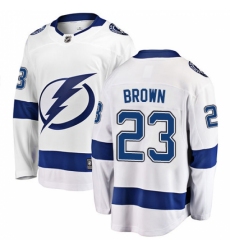 Men's Tampa Bay Lightning #23 J.T. Brown Fanatics Branded White Away Breakaway NHL Jersey