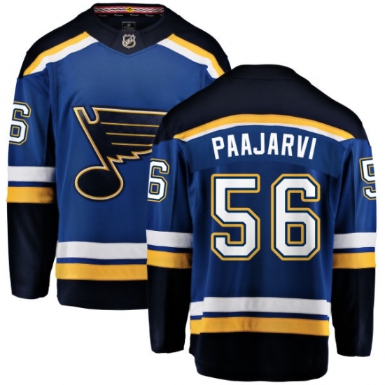 Men's St. Louis Blues #56 Magnus Paajarvi Fanatics Branded Royal Blue Home Breakaway NHL Jersey Men's St. Louis Blues #56 Magnus Paajarvi Fanatics Branded Royal Blue Home Breakaway NHL Jersey