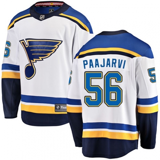 Men's St. Louis Blues #56 Magnus Paajarvi Fanatics Branded White Away Breakaway NHL Jersey Men's St. Louis Blues #56 Magnus Paajarvi Fanatics Branded White Away Breakaway NHL Jersey