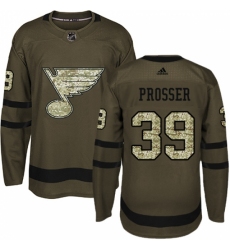 Men's Adidas St. Louis Blues #39 Nate Prosser Authentic Green Salute to Service NHL Jersey Men's Adidas St. Louis Blues #39 Nate Prosser Authentic Green Salute to Service NHL Jersey