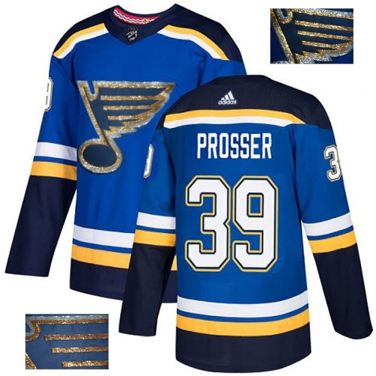 Men's Adidas St. Louis Blues #39 Nate Prosser Authentic Royal Blue Fashion Gold NHL Jersey Men's Adidas St. Louis Blues #39 Nate Prosser Authentic Royal Blue Fashion Gold NHL Jersey