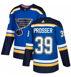 Men's Adidas St. Louis Blues #39 Nate Prosser Authentic Royal Blue Home NHL Jersey
