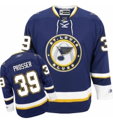 Men's Reebok St. Louis Blues #39 Nate Prosser Authentic Navy Blue Third NHL Jersey