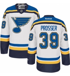 Men's Reebok St. Louis Blues #39 Nate Prosser Authentic White Away NHL Jersey