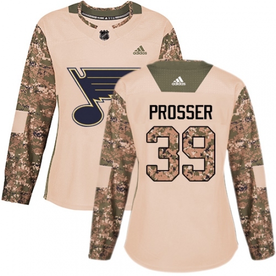 Women's Adidas St. Louis Blues #39 Nate Prosser Authentic Camo Veterans Day Practice NHL Jersey Women's Adidas St. Louis Blues #39 Nate Prosser Authentic Camo Veterans Day Practice NHL Jersey