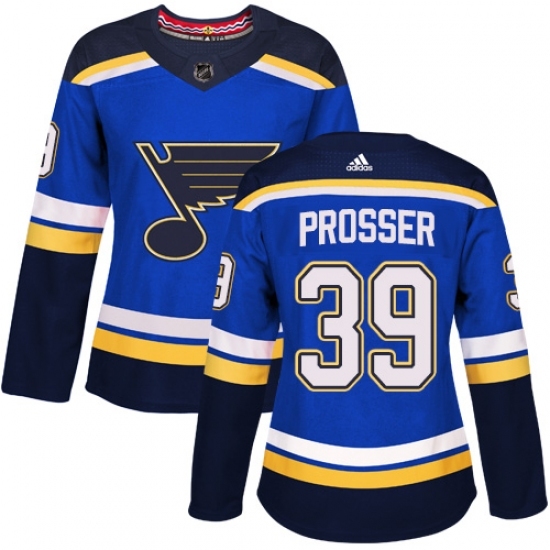 Women's Adidas St. Louis Blues #39 Nate Prosser Authentic Royal Blue Home NHL Jersey Women's Adidas St. Louis Blues #39 Nate Prosser Authentic Royal Blue Home NHL Jersey
