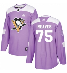 Men's Adidas Pittsburgh Penguins #75 Ryan Reaves Authentic Purple Fights Cancer Practice NHL Jersey