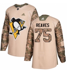 Youth Adidas Pittsburgh Penguins #75 Ryan Reaves Authentic Camo Veterans Day Practice NHL Jersey