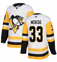 Youth Adidas Pittsburgh Penguins #33 Greg McKegg Authentic White Away NHL Jersey