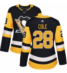 Women's Adidas Pittsburgh Penguins #28 Ian Cole Authentic Black Home NHL Jersey
