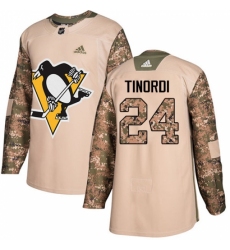 Youth Adidas Pittsburgh Penguins #24 Jarred Tinordi Authentic Camo Veterans Day Practice NHL Jersey
