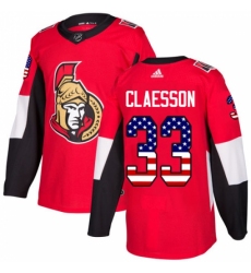 Men's Adidas Ottawa Senators #33 Fredrik Claesson Authentic Red USA Flag Fashion NHL Jersey