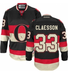 Men's Reebok Ottawa Senators #33 Fredrik Claesson Authentic Black Third NHL Jersey