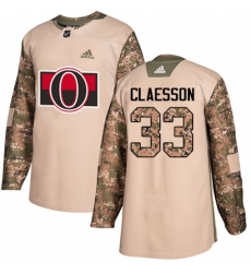 Youth Adidas Ottawa Senators #33 Fredrik Claesson Authentic Camo Veterans Day Practice NHL Jersey