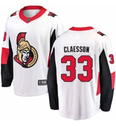 Youth Ottawa Senators #33 Fredrik Claesson Fanatics Branded White Away Breakaway NHL Jersey