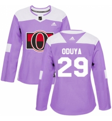 Women's Adidas Ottawa Senators #29 Johnny Oduya Authentic Purple Fights Cancer Practice NHL Jersey