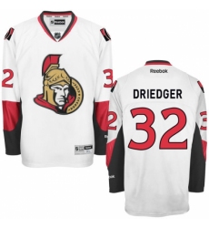 Men's Reebok Ottawa Senators #32 Chris Driedger Authentic White Away NHL Jersey