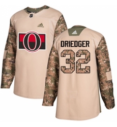Youth Adidas Ottawa Senators #32 Chris Driedger Authentic Camo Veterans Day Practice NHL Jersey