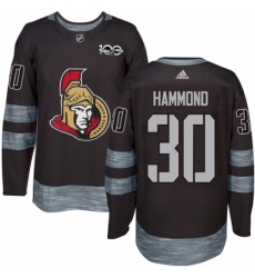 Men's Adidas Ottawa Senators #30 Andrew Hammond Authentic Black 1917-2017 100th Anniversary NHL Jersey