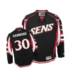 Women's Reebok Ottawa Senators #30 Andrew Hammond Authentic Black Third NHL Jersey