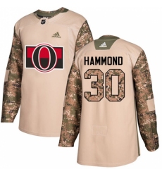 Youth Adidas Ottawa Senators #30 Andrew Hammond Authentic Camo Veterans Day Practice NHL Jersey