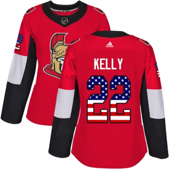 Women's Adidas Ottawa Senators #22 Chris Kelly Authentic Red USA Flag Fashion NHL Jersey Women's Adidas Ottawa Senators #22 Chris Kelly Authentic Red USA Flag Fashion NHL Jersey
