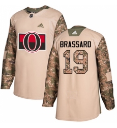 Men's Adidas Ottawa Senators #19 Derick Brassard Authentic Camo Veterans Day Practice NHL Jersey
