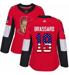 Women's Adidas Ottawa Senators #19 Derick Brassard Authentic Red USA Flag Fashion NHL Jersey