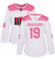 Women's Adidas Ottawa Senators #19 Derick Brassard Authentic White/Pink Fashion NHL Jersey