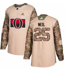 Men's Adidas Ottawa Senators #25 Chris Neil Authentic Camo Veterans Day Practice NHL Jersey