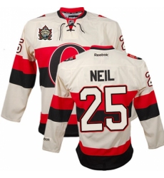 Men's Reebok Ottawa Senators #25 Chris Neil Authentic Cream 2014 Heritage Classic NHL Jersey