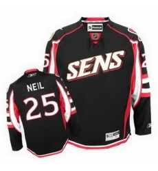 Men's Reebok Ottawa Senators #25 Chris Neil Premier Black Throwback NHL Jersey