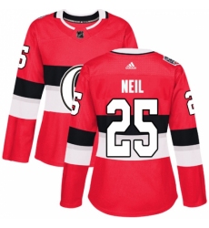 Women's Adidas Ottawa Senators #25 Chris Neil Authentic Red 2017 100 Classic NHL Jersey