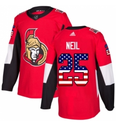 Youth Adidas Ottawa Senators #25 Chris Neil Authentic Red USA Flag Fashion NHL Jersey