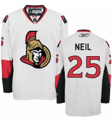 Youth Reebok Ottawa Senators #25 Chris Neil Authentic White Away NHL Jersey