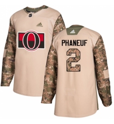 Men's Adidas Ottawa Senators #2 Dion Phaneuf Authentic Camo Veterans Day Practice NHL Jersey