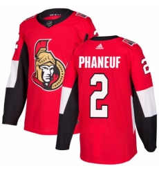 Men's Adidas Ottawa Senators #2 Dion Phaneuf Authentic Red Home NHL Jersey