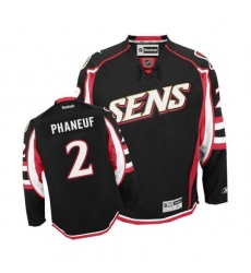 Men's Reebok Ottawa Senators #2 Dion Phaneuf Authentic Black Third NHL Jersey